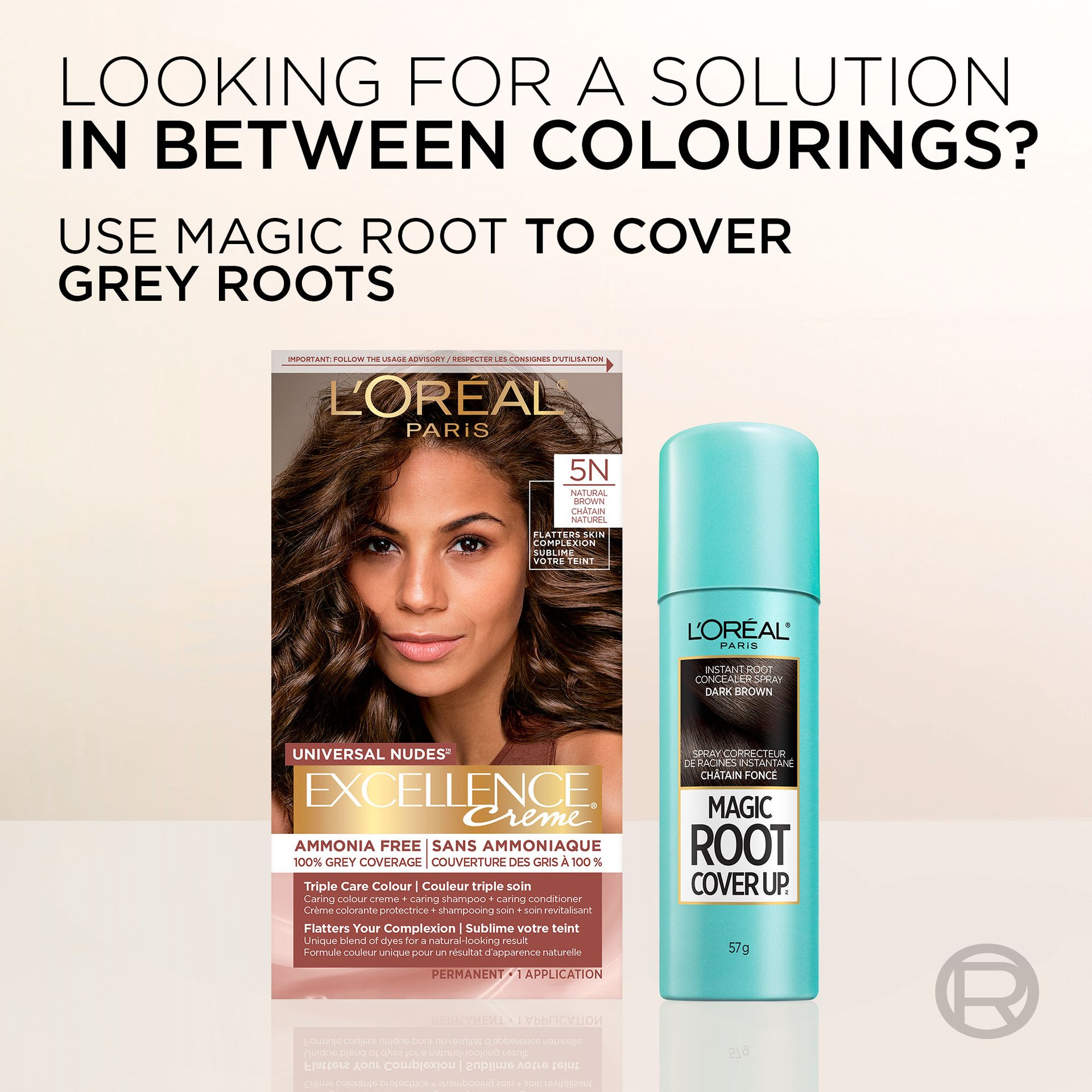 In a Excellence Crème Bronzer hair dye box, there are a developper cream and colour cream, a shampoo and a conditionner